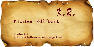 Kloiber Róbert névjegykártya