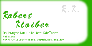 robert kloiber business card